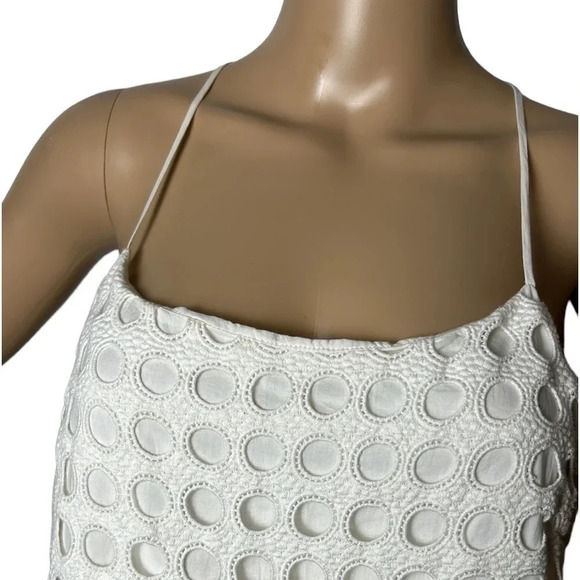 1.State ,dress,women M,white,crochet,big eyelet,halter dress,cotton,Resortwear - Picture 3 of 13